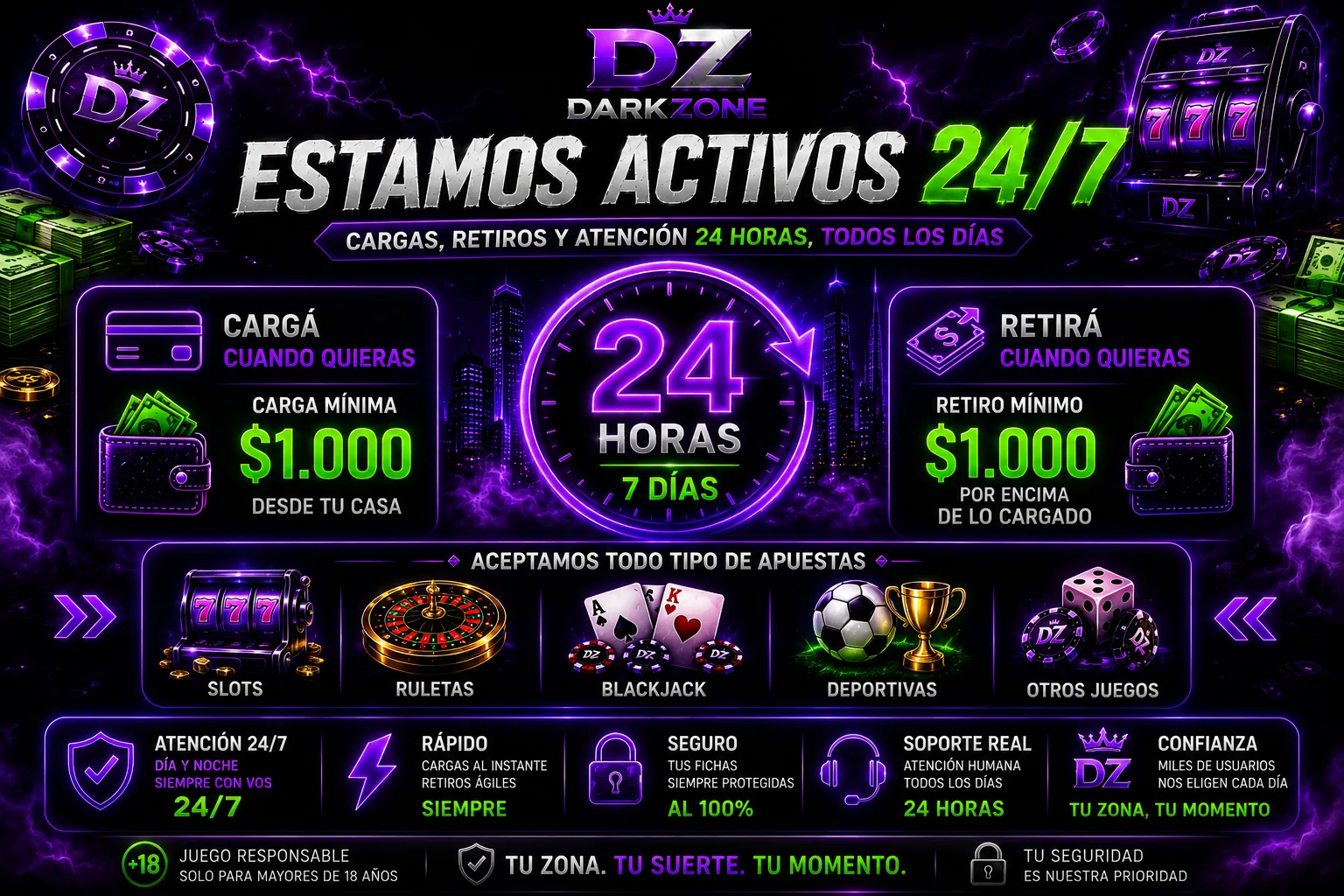 DarkZone activo 24 horas